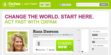 Sample personal fundraising page